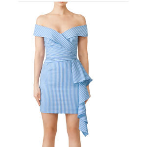 Fame and Partners Isa Dress Cascading Striped Mini Size 8